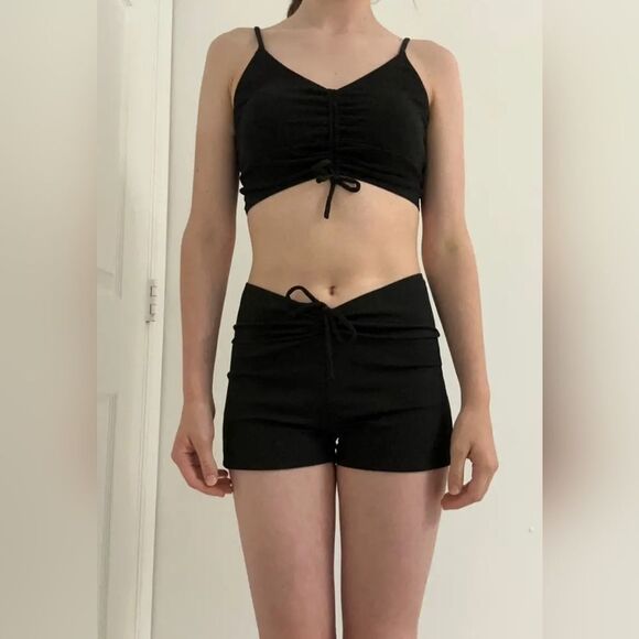 Ribbed drawstring two-piece Swimsuit sz Large - Picture 5 of 11